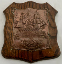 Vice Admiral Viscount Nelson British Sailors Society Plaque, 'Copper From Nelson's Flagships', circa 1905.