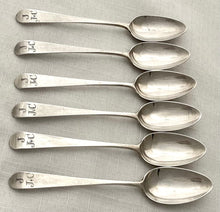 Georgian, George III, Six Silver Teaspoons. London 1792 George Smith III & William Fearn, 2.6 troy ounces.