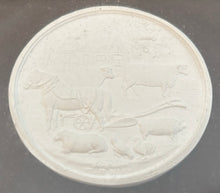 Late 19th Century Cased Set of Eight North West England Agricultural Plaster Intaglio Roundels.