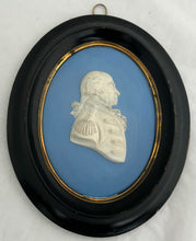 Admiral Lord Richard Howe, 1st Earl Howe, Wedgwood Blue Jasperware Portrait Profile Medallion.