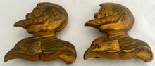 19th Century Pair of Gilt Metal Lion in Armour Heraldic Mounting Plaques.