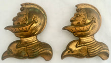 19th Century Pair of Gilt Metal Lion in Armour Heraldic Mounting Plaques.