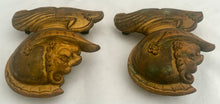 19th Century Pair of Gilt Metal Lion in Armour Heraldic Mounting Plaques.