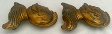 19th Century Pair of Gilt Metal Lion in Armour Heraldic Mounting Plaques.
