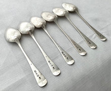 Georgian, George IV, Six Provincial Silver Teaspoons. Exeter 1822, William Woodman (Bristol).