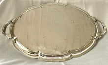 Early 20th Century Silver Plated Scalloped Rim Serving Tray. Atkin Brothers of Sheffield.