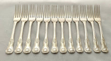 Georgian, George III, Twelve Silver Kings Pattern Dinner Forks. London 1820 Richard Poulden. 40.7 troy ounces.