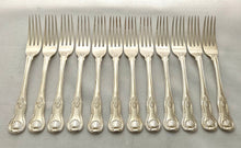 Georgian, George III, Twelve Silver Kings Pattern Dinner Forks. London 1820 Richard Poulden. 40.7 troy ounces.