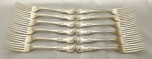 Georgian, George III, Twelve Silver Kings Pattern Dinner Forks. London 1820 Richard Poulden. 40.7 troy ounces.