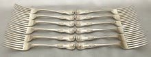 Georgian, George III, Twelve Silver Kings Pattern Dinner Forks. London 1820 Richard Poulden. 40.7 troy ounces.