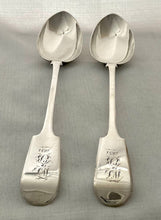 Victorian Pair of Silver Basting Spoons. Exeter 1855 John Stone. 8.3 troy ounces.