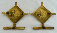 19th Century Pair of Gilt Metal Heraldic Mounting Plaques.