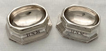 Georgian, George I, Pair of Silver Trencher Salts. London 1719 James Rood. 3.6 troy ounces.
