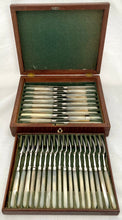 Georgian, George III, Cased Set of Silver & Mother of Pearl Fruit Knives & Forks for Eighteen. London 1809/10 Moses Brent.