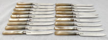 Georgian, George III, Cased Set of Silver & Mother of Pearl Fruit Knives & Forks for Eighteen. London 1809/10 Moses Brent.