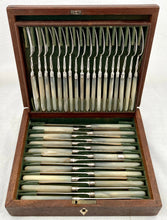 Georgian, George III, Cased Set of Silver & Mother of Pearl Fruit Knives & Forks for Eighteen. London 1809/10 Moses Brent.