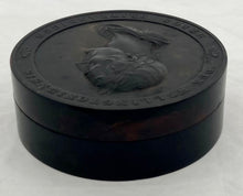 Duke of Wellington Shellac Snuff Box, Laureate and Draped Bust Right, after P. Wyon.