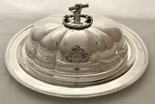 'Stephenson's Rocket', Old Sheffield Plate Armorial Meat Dome for Robert Stephenson.