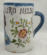 Lord Nelson Centenary Continental Tin Glaze (Faience/Delft) Portrait Tankard, circa 1905.