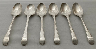 Georgian, George III, Six Silver Tablespoons. London 1770 Richard Redrick. 13.2 troy ounces.