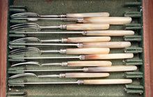 Georgian, George III, Silver & Mother of Pearl Dessert Knives & Forks for Six. Sheffield 1816.