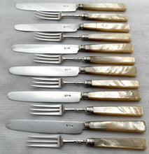 Georgian, George III, Silver & Mother of Pearl Dessert Knives & Forks for Six. Sheffield 1816.