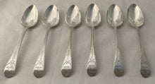 Georgian, George III, Six Bright Cut Silver Tablespoons. London 1782 George Smith III. 15 troy ounces.