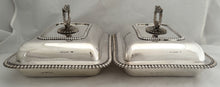 Georgian, George IV, Pair of Silver Entree Dishes & Covers. London 1824, William Bateman. 145.5 troy ounces.