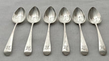 Georgian, George III, Six Silver Teaspoons. London 1805 George Wintle. 2.8 troy ounces.