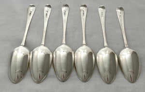 Georgian, George III, Six Silver Tablespoons. London 1795/96 Richard Crossley. 12.6 troy ounces.