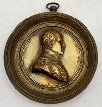 Napoleon Bonaparte Emperor & King, Gilt Metal Portrait Profile Roundel. After Maire, circa 1820.