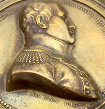Napoleon Bonaparte Emperor & King, Gilt Metal Portrait Profile Roundel. After Maire, circa 1820.