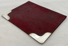 Edwardian Silver Mounted Leather Document Wallet. Birmingham 1901 Charles Penny Brown.