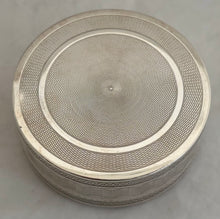 Continental Circular, Gemstone Inset, Silver Snuff Box. London Import 1905, Louis Desoutter. 2.8 troy ounces.