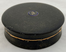 Duke of Wellington Shellac Snuff Box with Brass & Enamel Medalet.