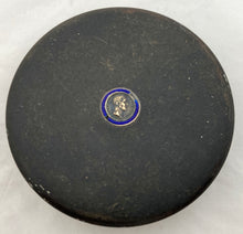 Duke of Wellington Shellac Snuff Box with Brass & Enamel Medalet.