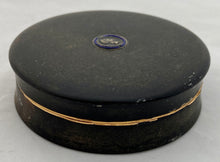 Duke of Wellington Shellac Snuff Box with Brass & Enamel Medalet.