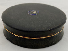 Duke of Wellington Shellac Snuff Box with Brass & Enamel Medalet.