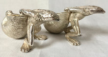 Pair of Silver Plated Frog & Snail Shell Gilt Lined Salts.