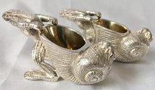 Pair of Silver Plated Frog & Snail Shell Gilt Lined Salts.