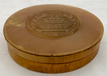 19th Century Pressed Horn Circular Snuff Box.