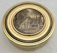 19th Century Gilt Metal Box With Inset Punch & Judy Show Print, circa 1870.
