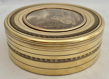 19th Century Gilt Metal Box With Inset Punch & Judy Show Print, circa 1870.