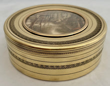 19th Century Gilt Metal Box With Inset Punch & Judy Show Print, circa 1870.