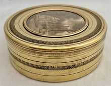 19th Century Gilt Metal Box With Inset Punch & Judy Show Print, circa 1870.