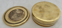 19th Century Gilt Metal Box With Inset Punch & Judy Show Print, circa 1870.