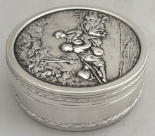 Early 20th Century French Silver Plated Figural Relief Box.