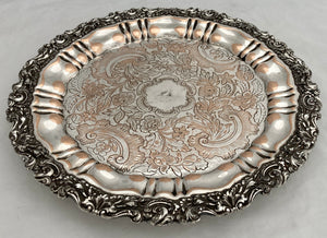 Victorian Silver Plate on Copper Crested Salver, circa 1850 - 1860.