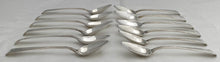 Georgian, George III, Twelve Provincial Thread Pattern Silver Teaspoons. Hampston, Prince & Cattles, York. Circa 1800. 7.3 troy ounces.