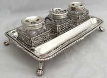 Georgian, George II, Silver Inkstand. London 1759 William Robertson. 18 troy ounces.